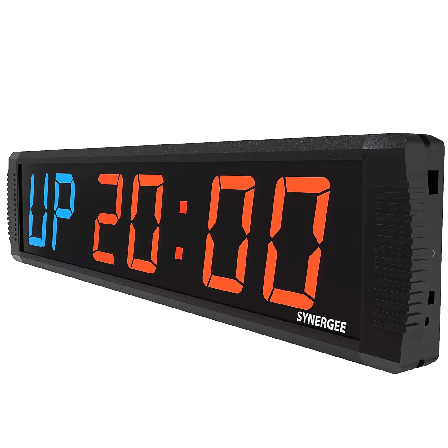 Synergee 28” Workout Interval Timer. Programmable Wall Mounted Interval Timer. Gym Timer with Wireless Remote. Tabata EMOTM Stopwatch Count Up/Down MMA Clock.
